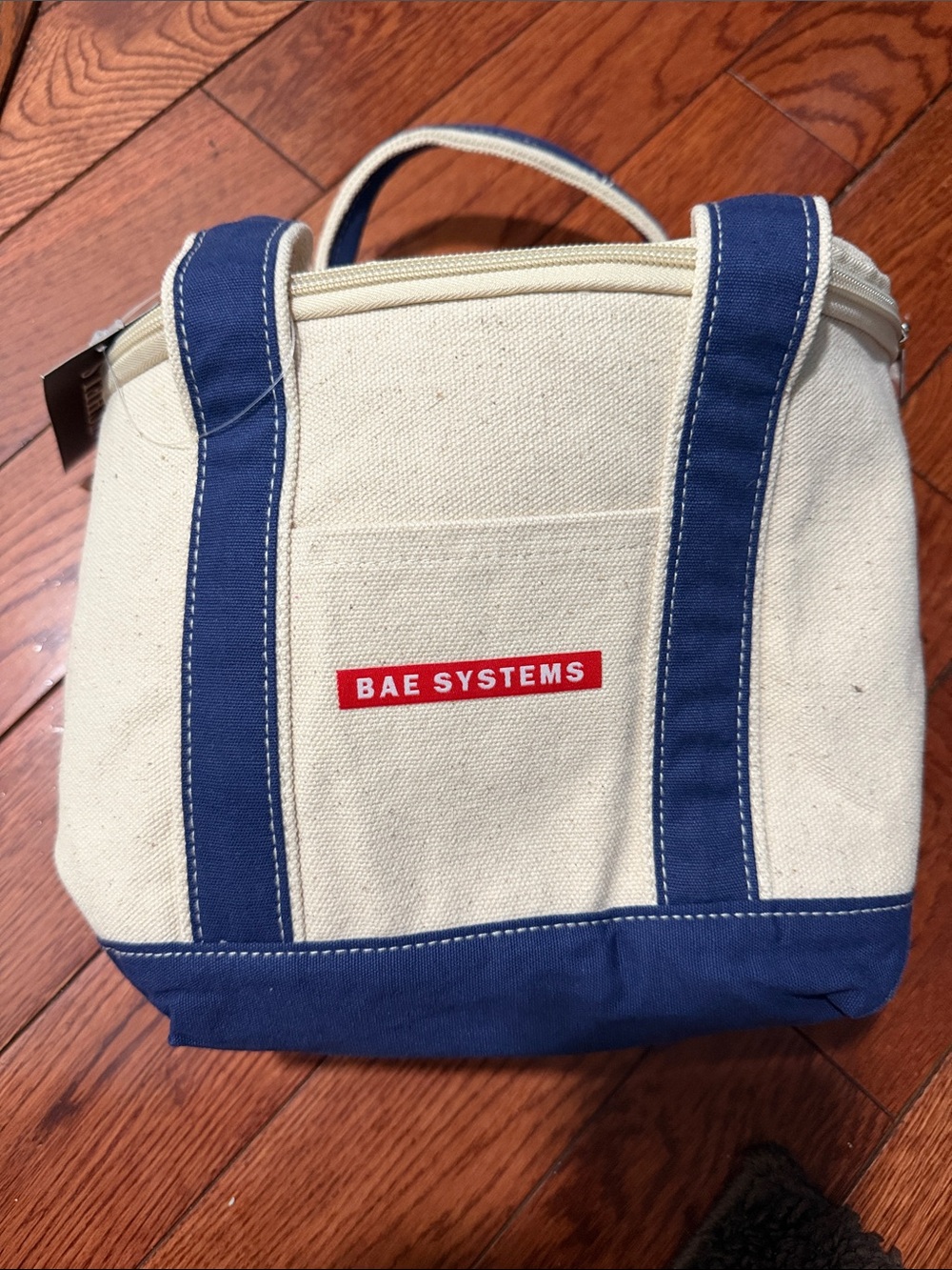 Canvas Toiletry Bag in Natural and Navy